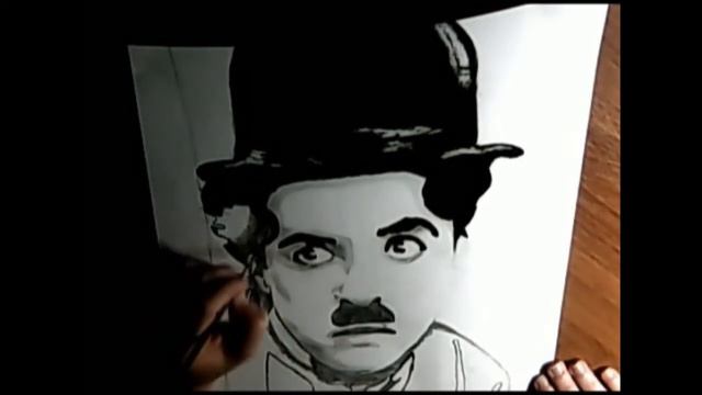 Рисунок Чарльза Чаплина смотреть онлайн