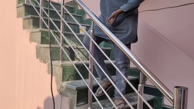 Stainless Steel Staircase Railing Full Installation Process | How To Make Steel Stair Railing Desig