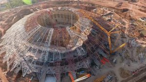 На строящемся футбольном стадионе "Самара-Арена" начался монтаж купола
