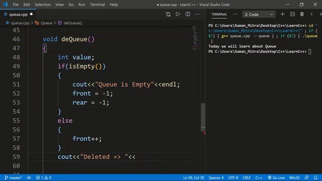 E40: Implementing Queue (using Array)|C++ | Let's Code Together смотреть онлайн