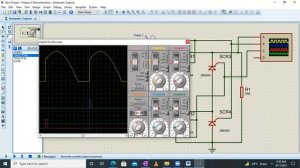 Full wave controlled Rectifier using SCR with R and RL load (Simulation in Proteus)