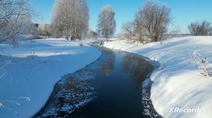 Классный полет над зимней речкой