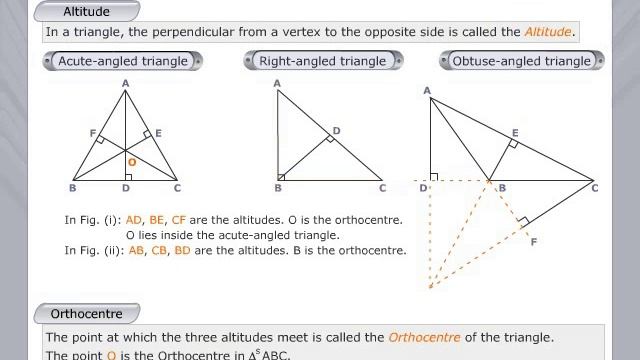 Altitude,Median,Incentre and Circumcentre of a triangle смотреть онлайн