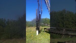 Погружение сваи дизель молотом УР-1250