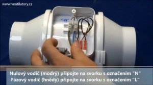 Vents TT 100 V - подключение канального вентилятора (видео от Comander s.r.o.)