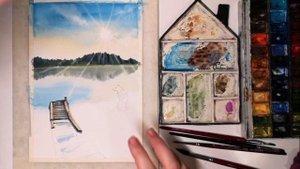 Весенний, акварельный пейзаж. Урок акварели