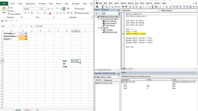 Use of Byte, Integer, Long Data Types in Excel VBA Macro смотреть онлайн