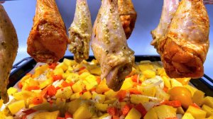 Просто ПОДВЕШИВАЮ куриные ножки над ГАРНИРОМ!