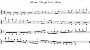 3 Octave G Major Scale, Violin