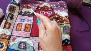 Интарсия крючком.Декор крыш на домиках.