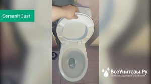 Проверка смыва унитаза Cersanit Just после установки от ВсеУнитазы.ру