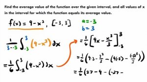 Average Value of 9-x² on [-3,3] | JK Math