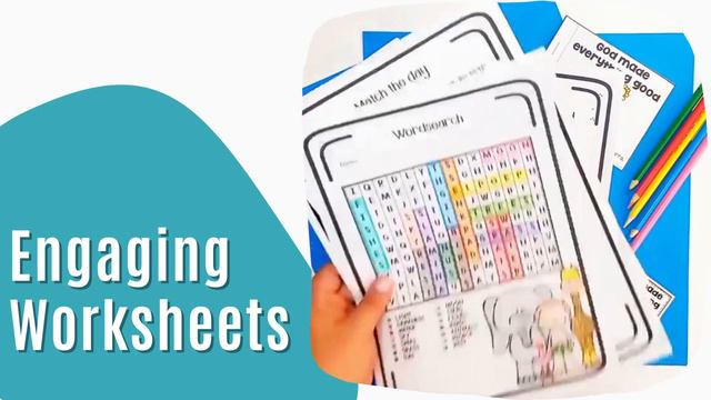 CREATION BIBLE LESSON FOR KIDS | COLORING | WORKSHEETS | CRAFTS | GAMES смотреть онлайн