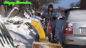 ➤Снегоуборочная приставка Мотор Сич. Уборка снега мотоблоком.