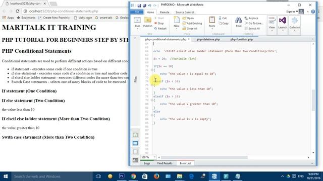 PHP Tutorial for Beginners Full (Eng + Hin) # 6 PHP Conditional Statements (If, Switch case)
