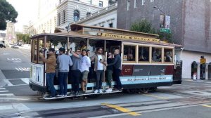 Powell-Mason Cable Car 27 @ Powell St & California St San Francisco California (Slow Motion)