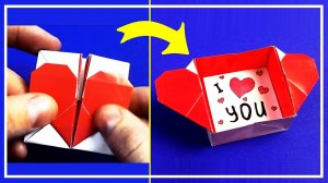 Как сделать валентинку своими руками из бумаги ❤️ Коробочка в виде сердца