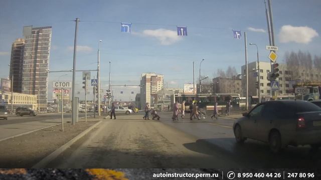 Экзамен в ГИБДД г.Пермь (Левые повороты) смотреть онлайн