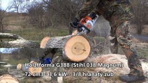 Chainsaw speed test - Husqvarna 55 - Stihl MS 260 - Holzfforma G388 (Stihl 038 Magnum)