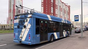 Резервный троллейбус с УАХ "Мегаполис" выезжает на маршрут после поломки одного из троллейбусов