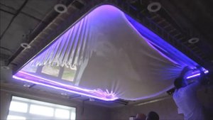 Натяжные двухуровневые потолки со светодиодной подсветкой