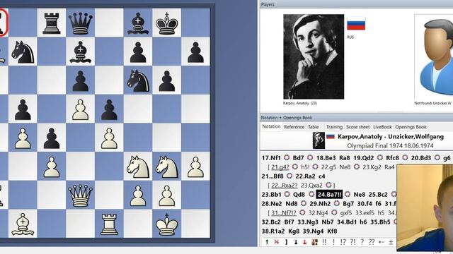 Анатолий Карпов избивает своего соперника в Испанской партии! Шахматная Олимпиада 1974 смотреть онлайн