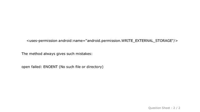 Android : Error: open failed: ENOENT (No such file or directory) смотреть онлайн
