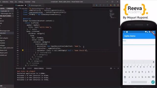 SQLite with Flutter | Learn Flutter with Mayuri Ruparel