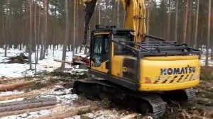 Харвестер Komatsu PC200 головка LogMax 6000