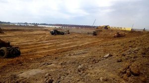 Разработка лагуны скреперами МоАЗ, глубина 6м