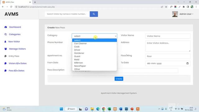 Apartment Visitors Management System using PHP and MySQL V2  | PHPGurukul
