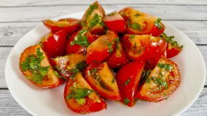 Очень вкусная закуска из помидоров. Готовится легко