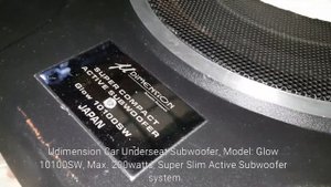 Udimension Glow10100SW, Car subwoofer, Max200watts, Pioneer TS-D6902R Speaker Super Slim, Bass Test