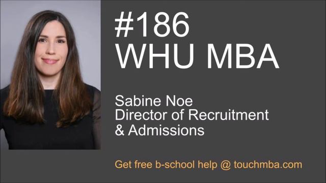 WHU MBA Program & Admissions Interview with Sabine Noe