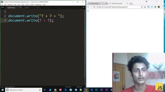 Basics of Javascript - Syntax, write JS program and execute, Use Javascript with HTML