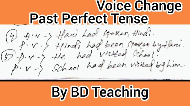# English Grammar Voice change in Past Perfect Tense # By BD Teaching. смотреть онлайн