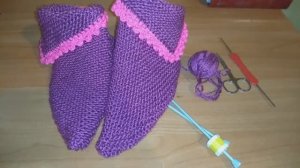 ТАПОЧКИ ИЗ КВАДРАТОВ, СЛЕДКИ  ТАПОЧКИ СПИЦАМИ ИЗ КВАДРАТА