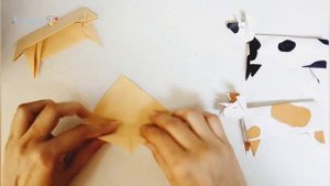 Origami Cow Tutorial - How to make easy paper Cow ?
