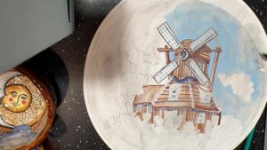 Смешанная техника росписи керамики. От начала до конца. Этап 1 - подглазурная роспись