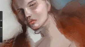 Рисую фэшн портрет рыжей девушки по фото референсу на iPad Pro в Procreate, процесс рисования