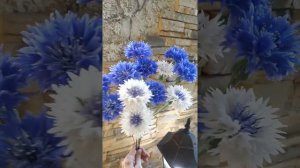 Махровые васильки из холодного фарфора