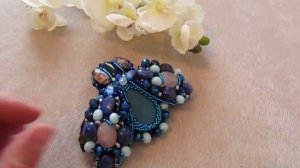 Брошь из бисера и камней от Ксении. Как носить брошь .Идея!