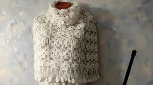 Шарф из мотивов крючком. Безотрывное вязание для начинающих.