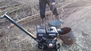 Измельчитель саламандр 9.л.с в работе