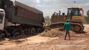 Incredible Scania Dump Truck 25.5Ton Stuck Recovery By Big Bulldozer