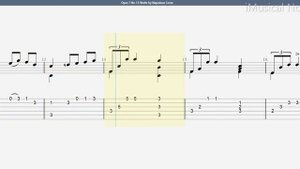 Guitar TAB - Napoleon Coste : Opus 7 No 15 Waltz | Tutorial Sheet Lesson #iMn