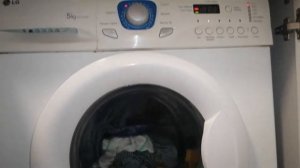 LG WD-10150N стирка в режиме "Синтетика" 60°/LG washing in "Synthetic" mode 60°