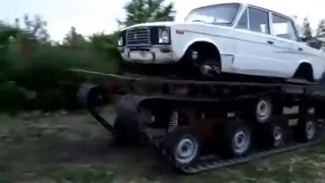 Ваз 2106. Самодельный снегоболотоход. смотреть онлайн