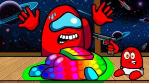 Амонг-Ас папа и Амонг Ас малыш играют в Поп-ит! Веселая Анимация!!!