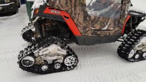 Уборка снега квадроциклом с отвалом CF Moto Z6 + Mattracks M3